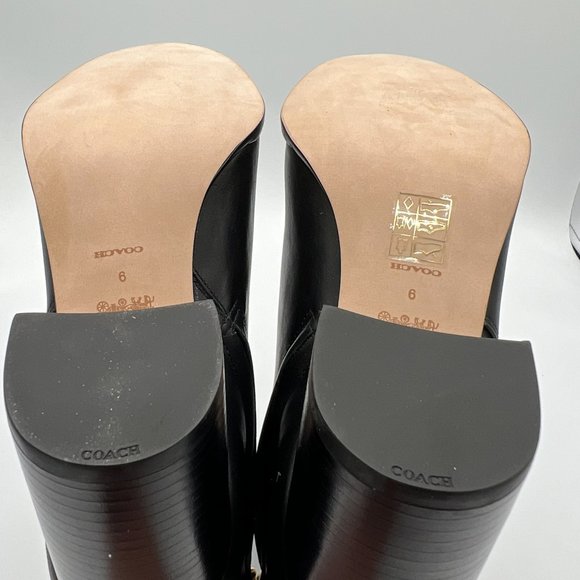 COACH Olivia Leather Black Ankle Booties - Picture 13 of 15